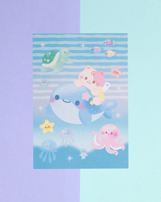 Marine Angel ft. Space Nyan  - A6 Print