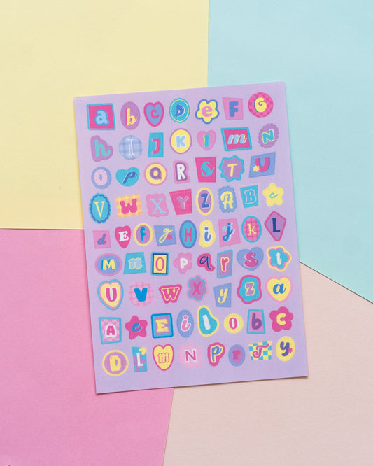 Pastel Cut Out Alphabets Journal Sticker Sheet