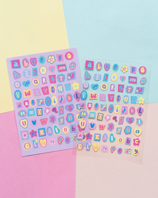 Pastel Cut Out Alphabets Journal Sticker Sheet
