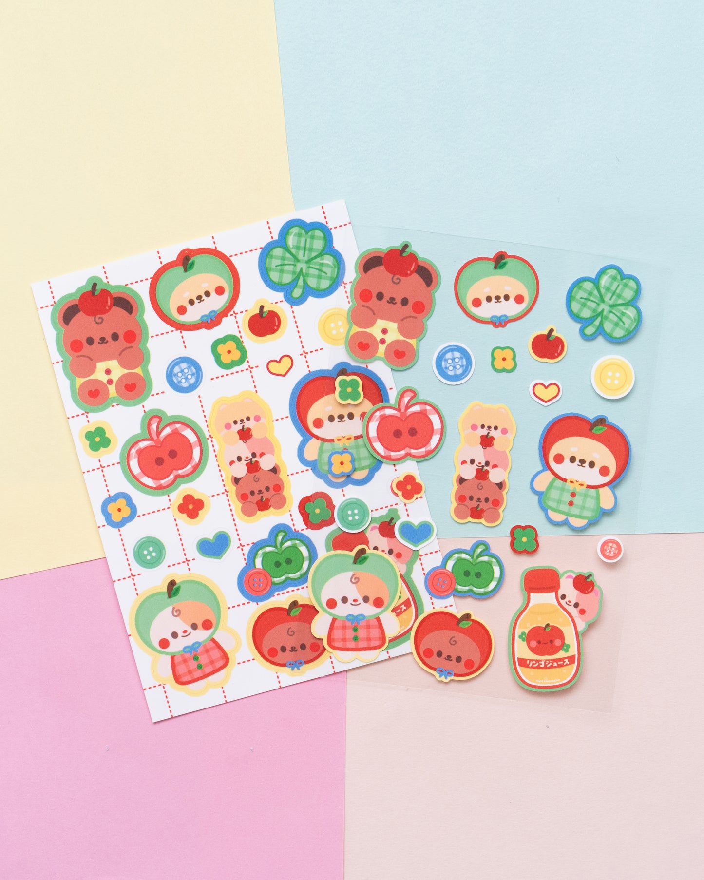 Apple and Buttons Journal Sticker Sheet