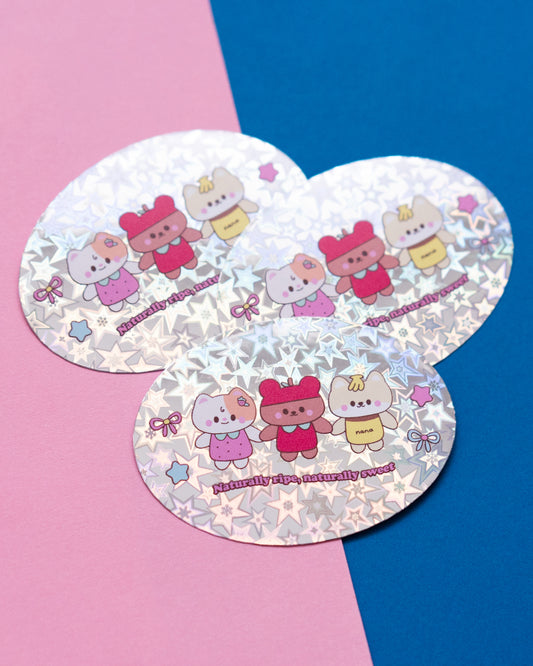 Naturally Ripe, Naturally Sweet Holographic Die-Cut Sticker