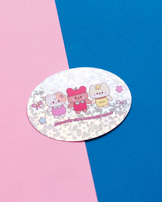 Naturally Ripe, Naturally Sweet Holographic Die-Cut Sticker