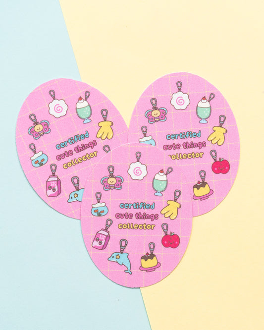 Certified Cute Things Collector Frosted Finish Die-Cut Sticker