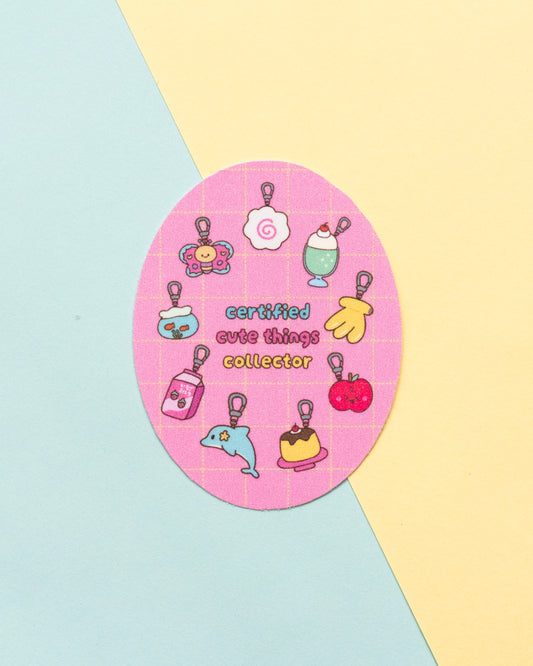 Certified Cute Things Collector Frosted Finish Die-Cut Sticker