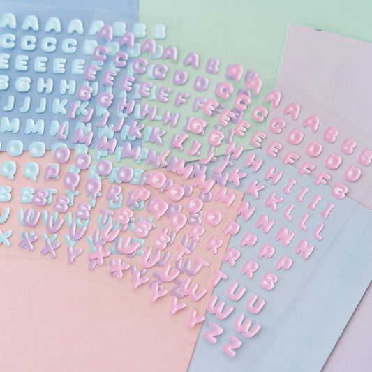 Y2K Puffy Alphabet Matte Journal Sticker Sheet