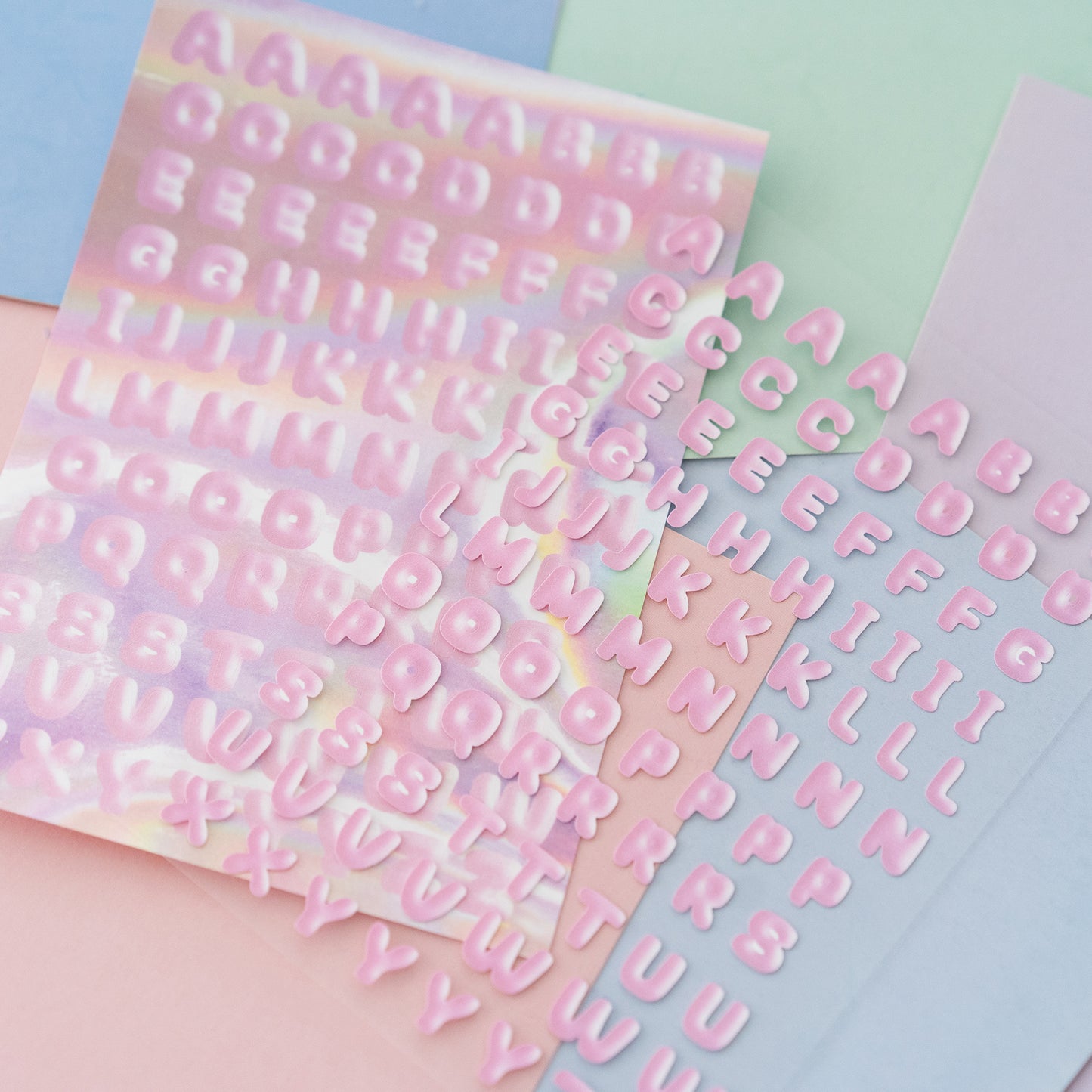 Y2K Puffy Alphabet Matte Journal Sticker Sheet