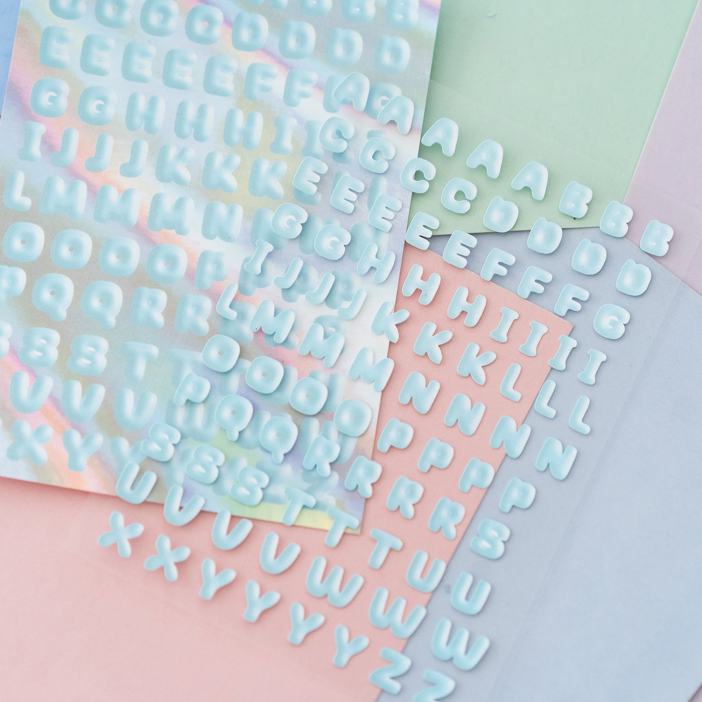 Y2K Puffy Alphabet Matte Journal Sticker Sheet