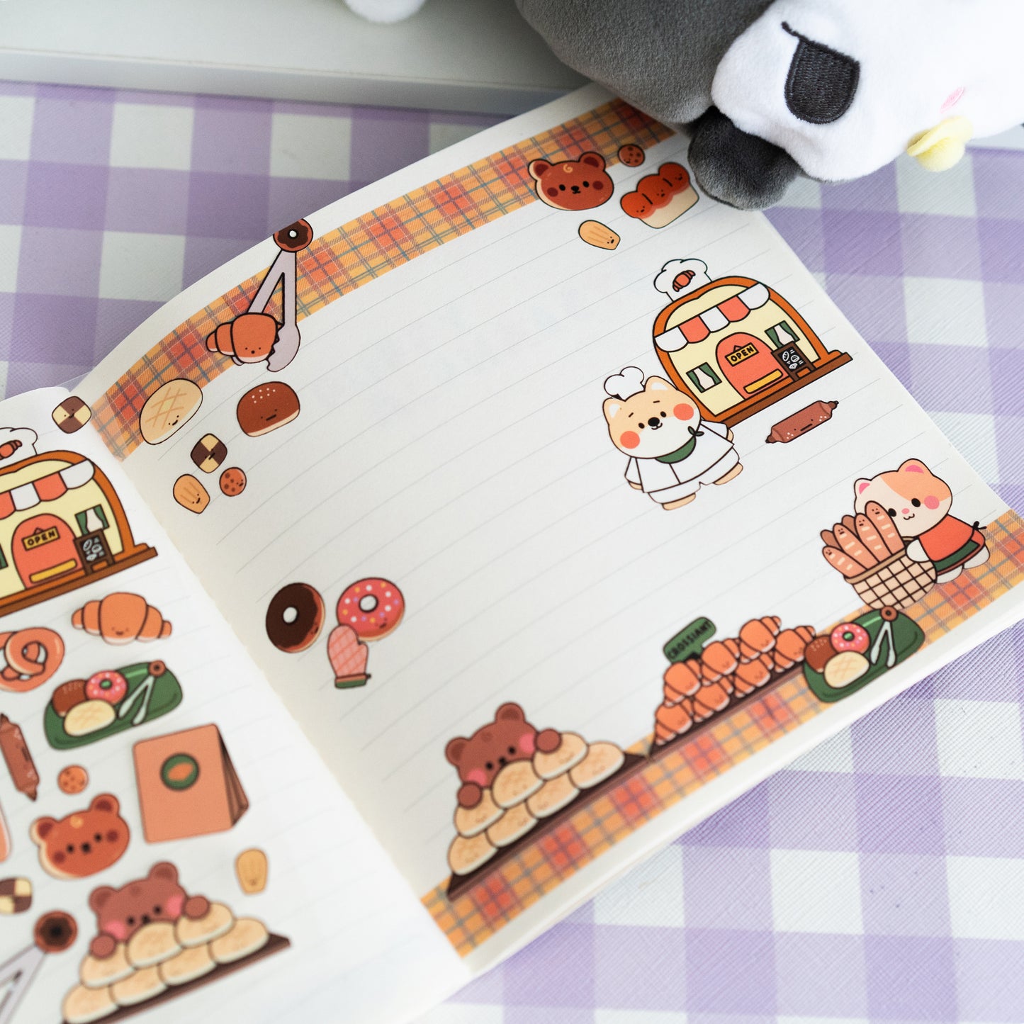 Outlined Cottage Core Bakery Matte Journal Sticker Sheet