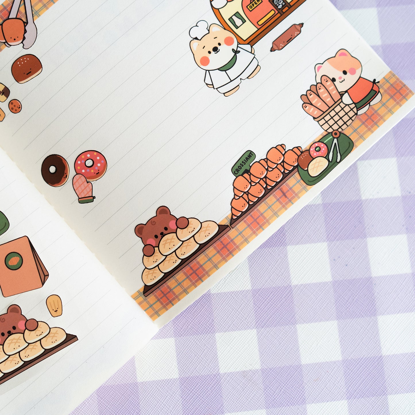Outlined Cottage Core Bakery Matte Journal Sticker Sheet