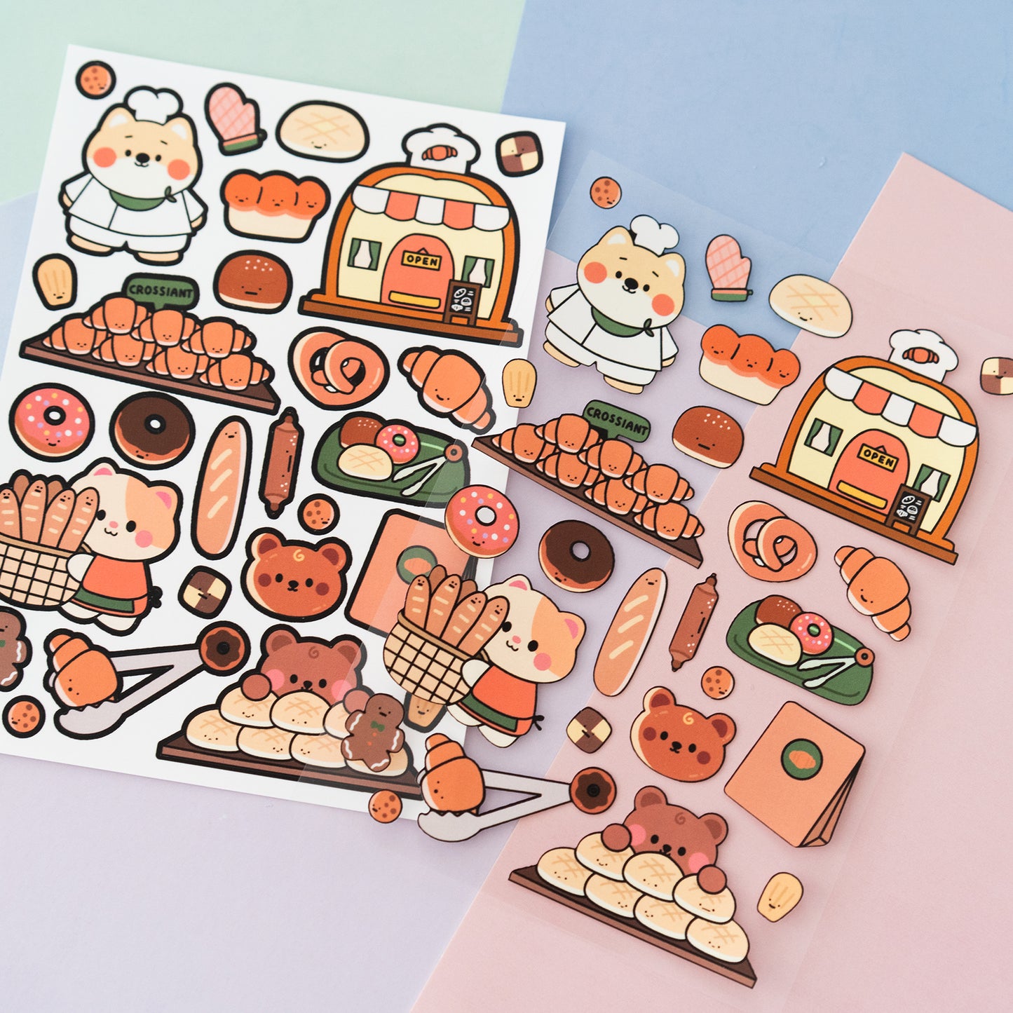 Outlined Cottage Core Bakery Matte Journal Sticker Sheet
