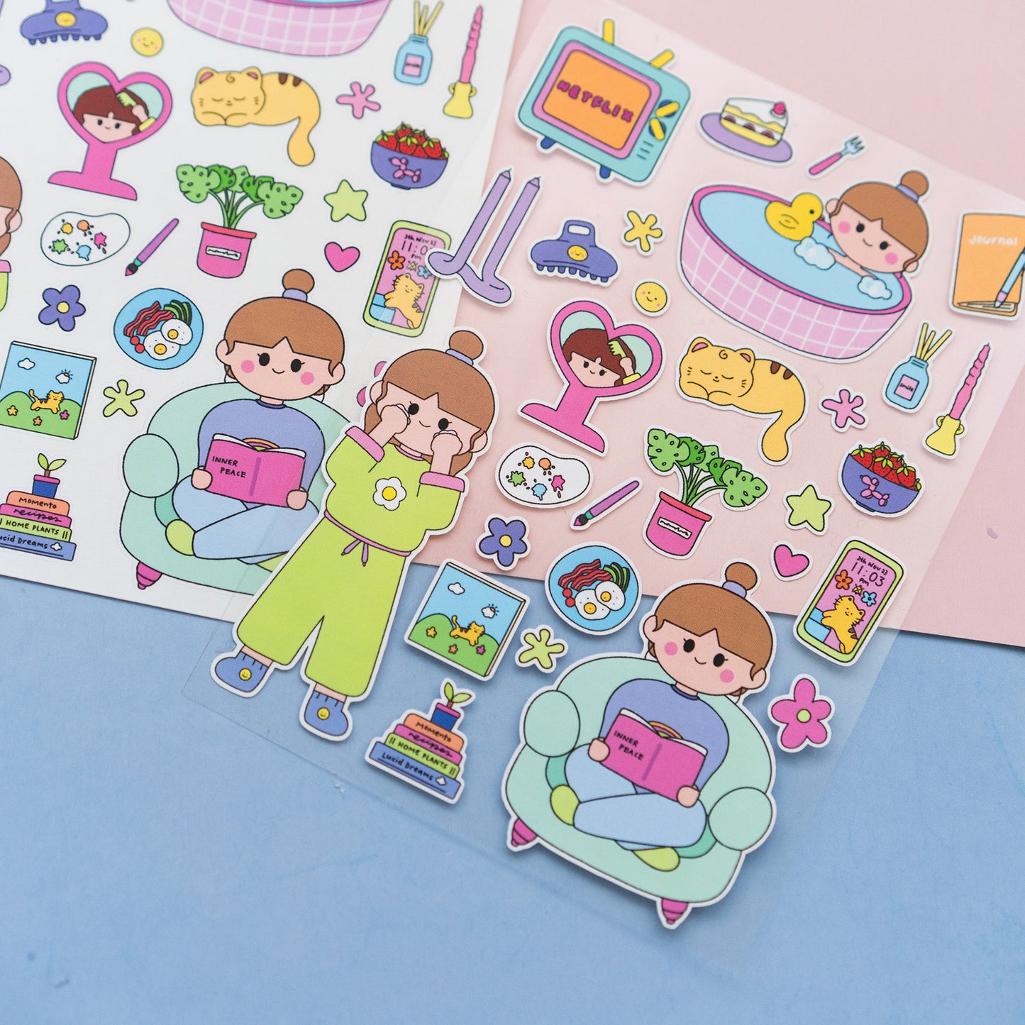 Outlined A Homebody's Self Care Journal Sticker Sheet