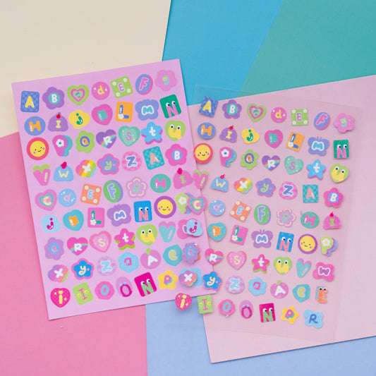 Pastel Abstracts Alphabet Stickers Deco Journal Sticker Sheet