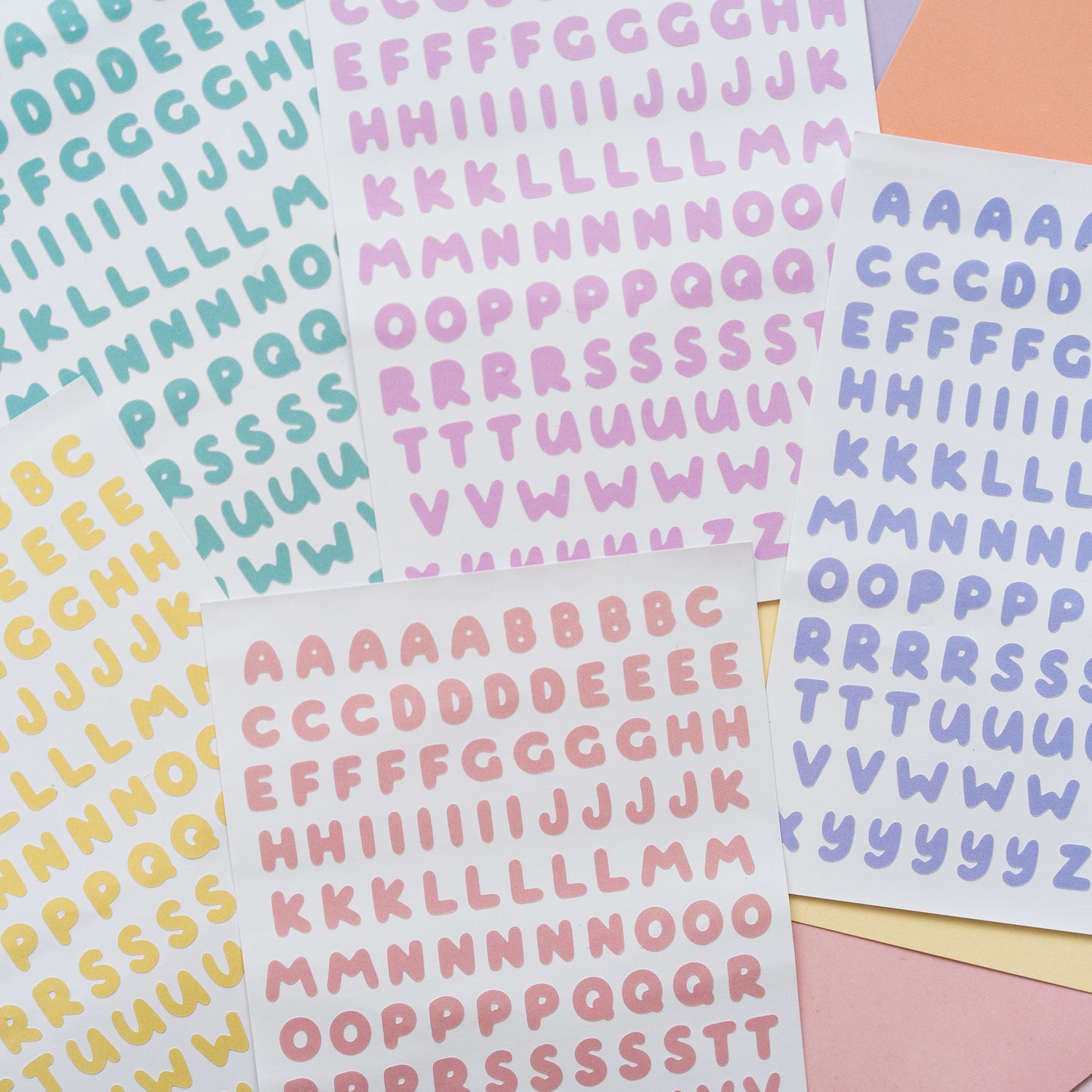 Pastel Alphabet Sticker Sheet Set