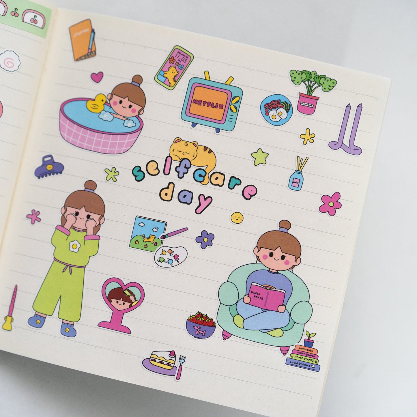 Outlined A Homebody's Self Care Journal Sticker Sheet