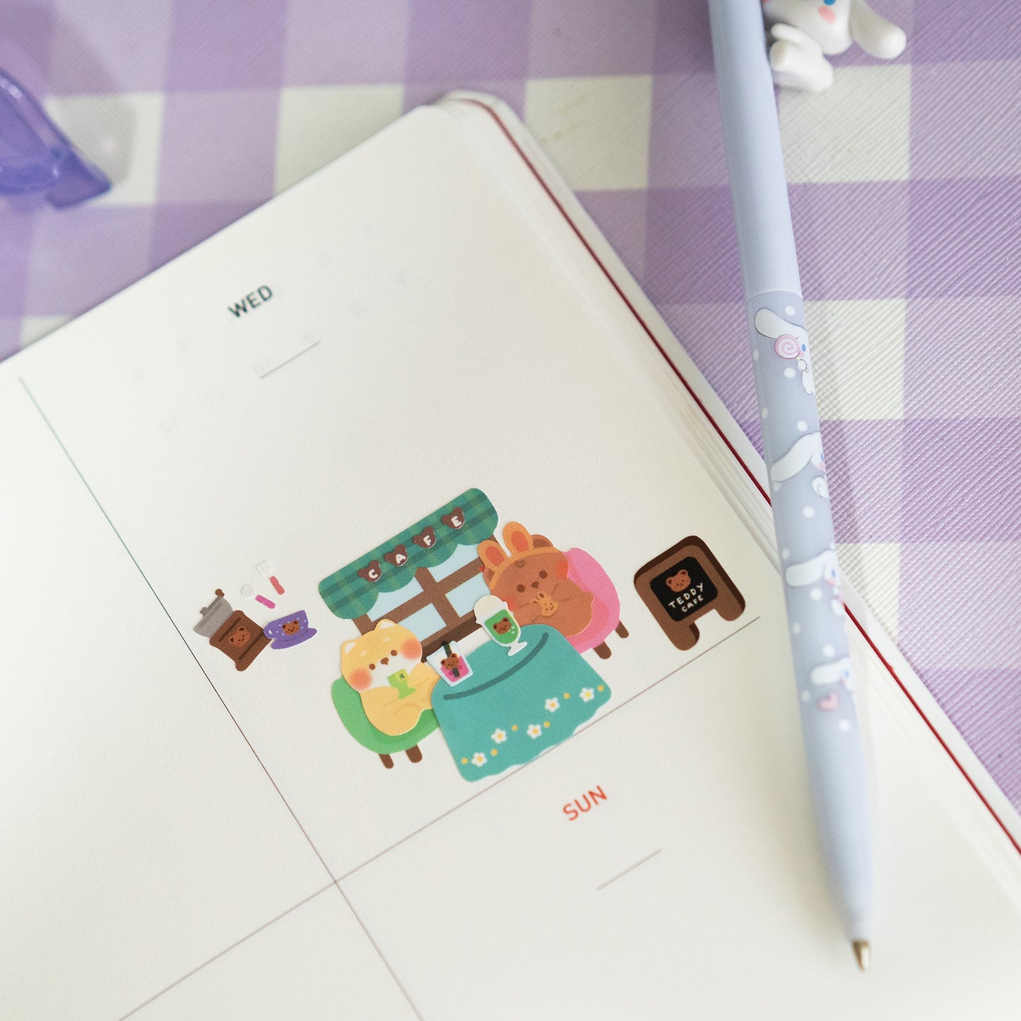 Mini Teddy Cafe Journal Sticker Sheet