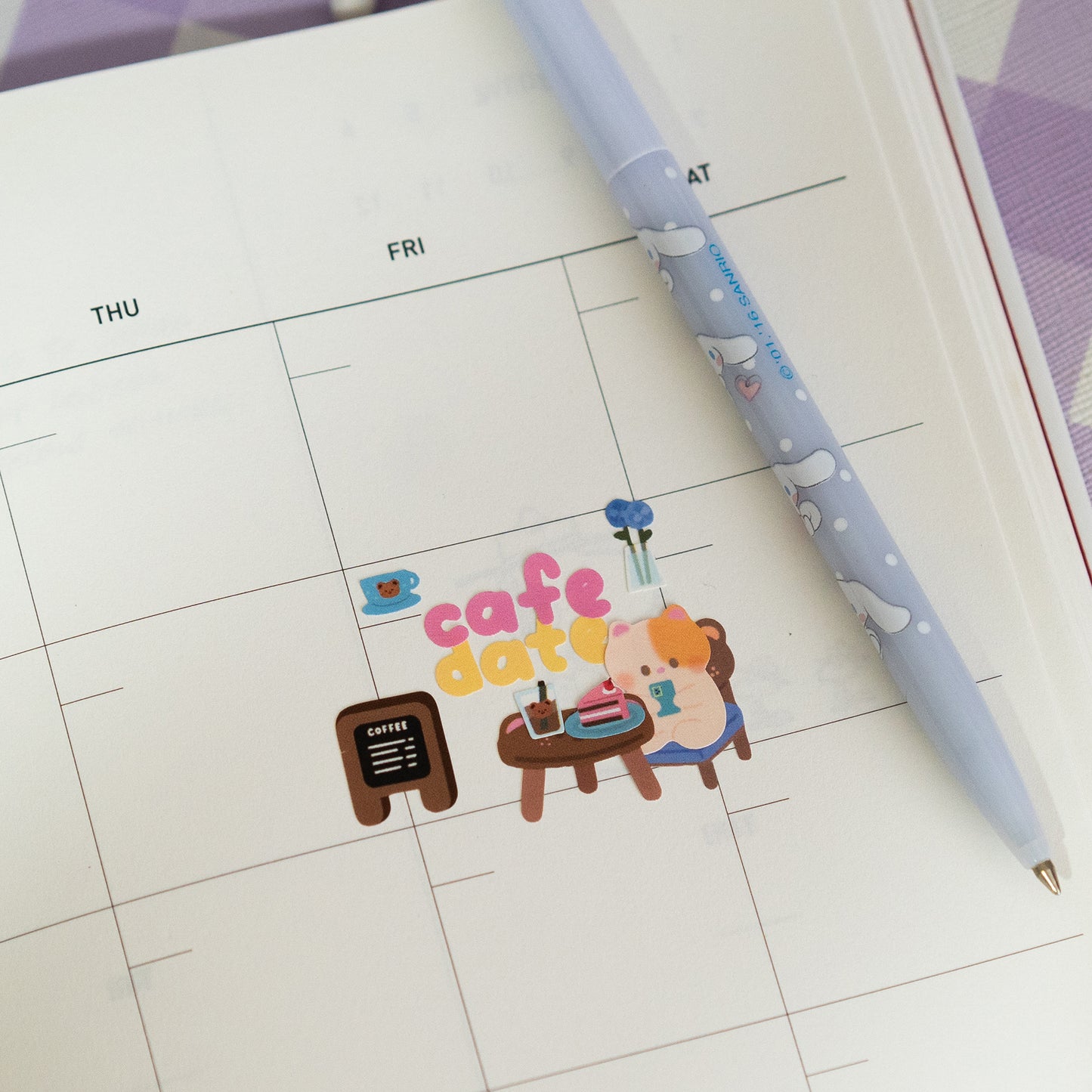 Mini Teddy Cafe Journal Sticker Sheet