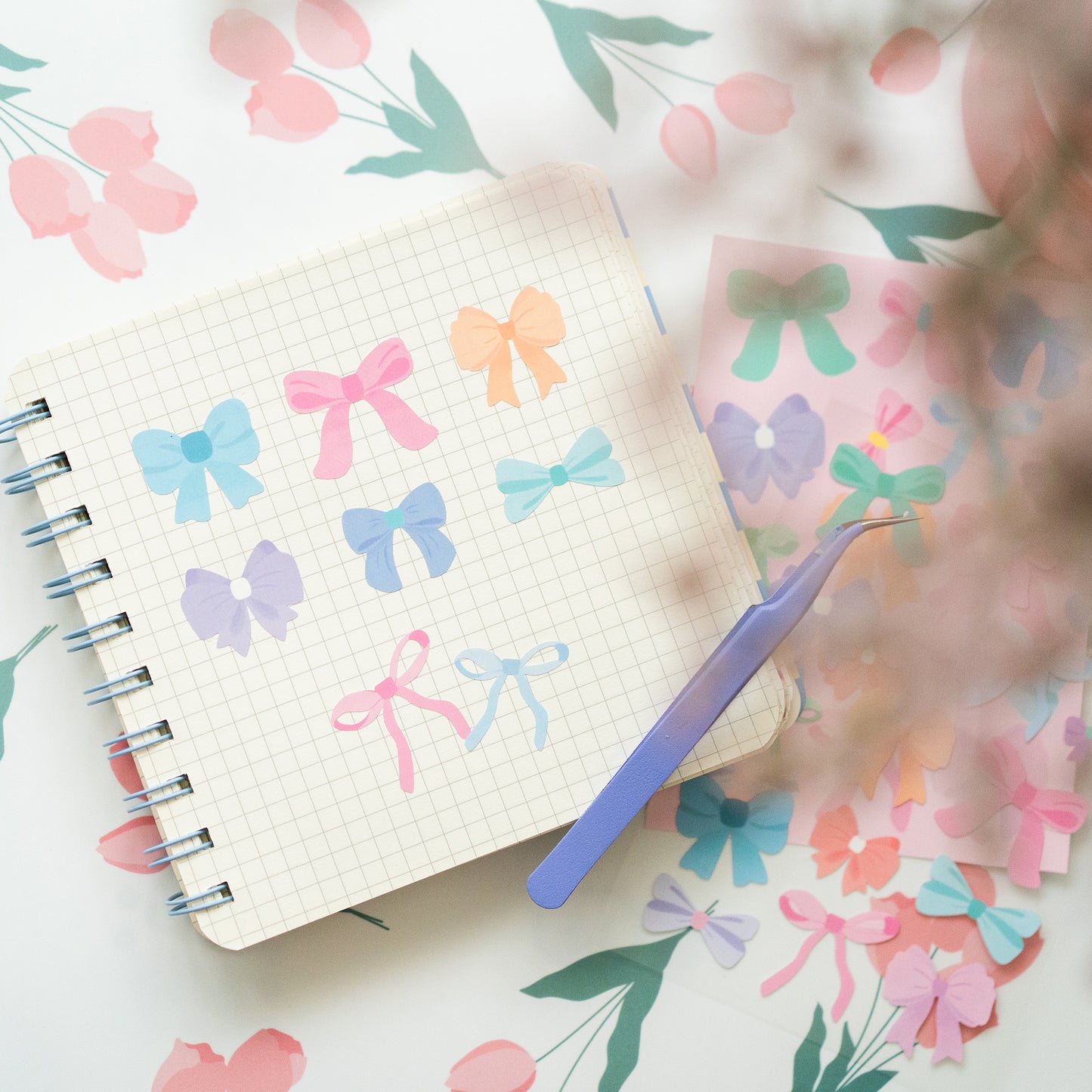 Pastel Coquette Bows Journal Sticker Sheet