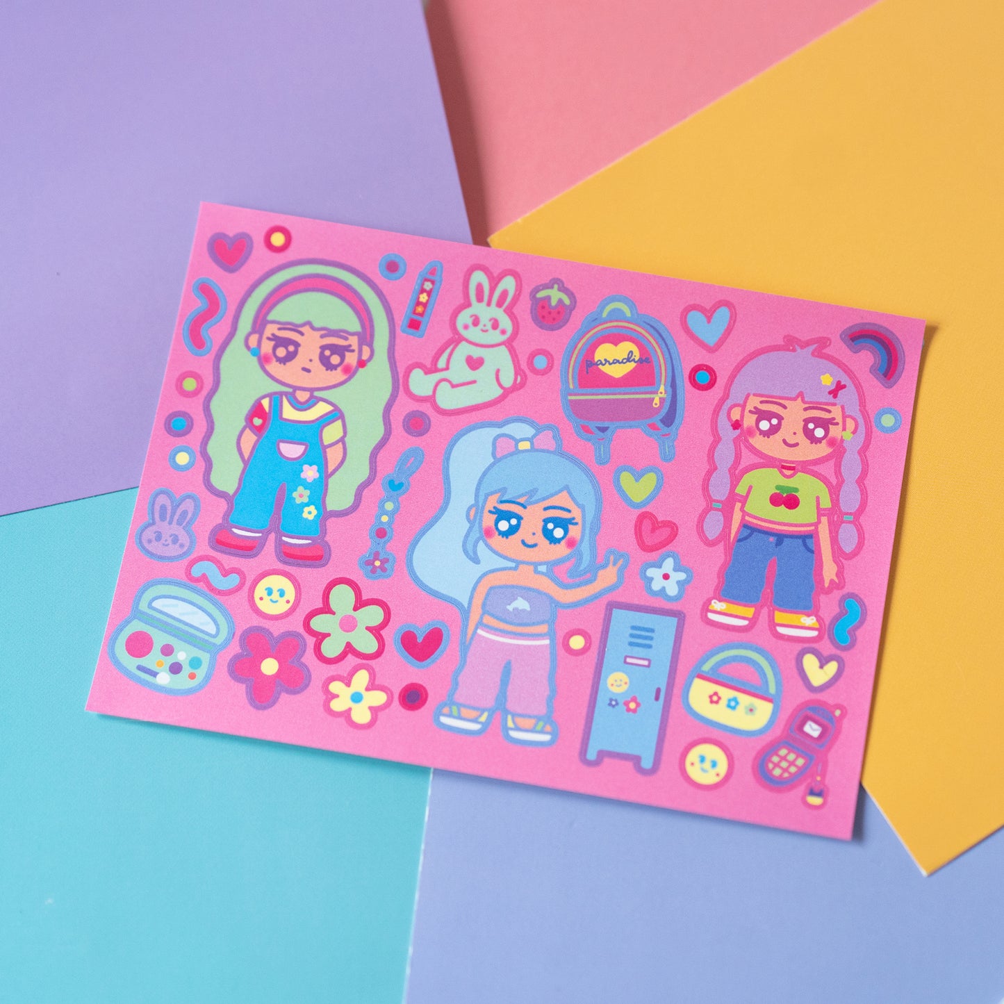 90s + Y2K Gyaru Peace Girls Journal Sticker Sheet