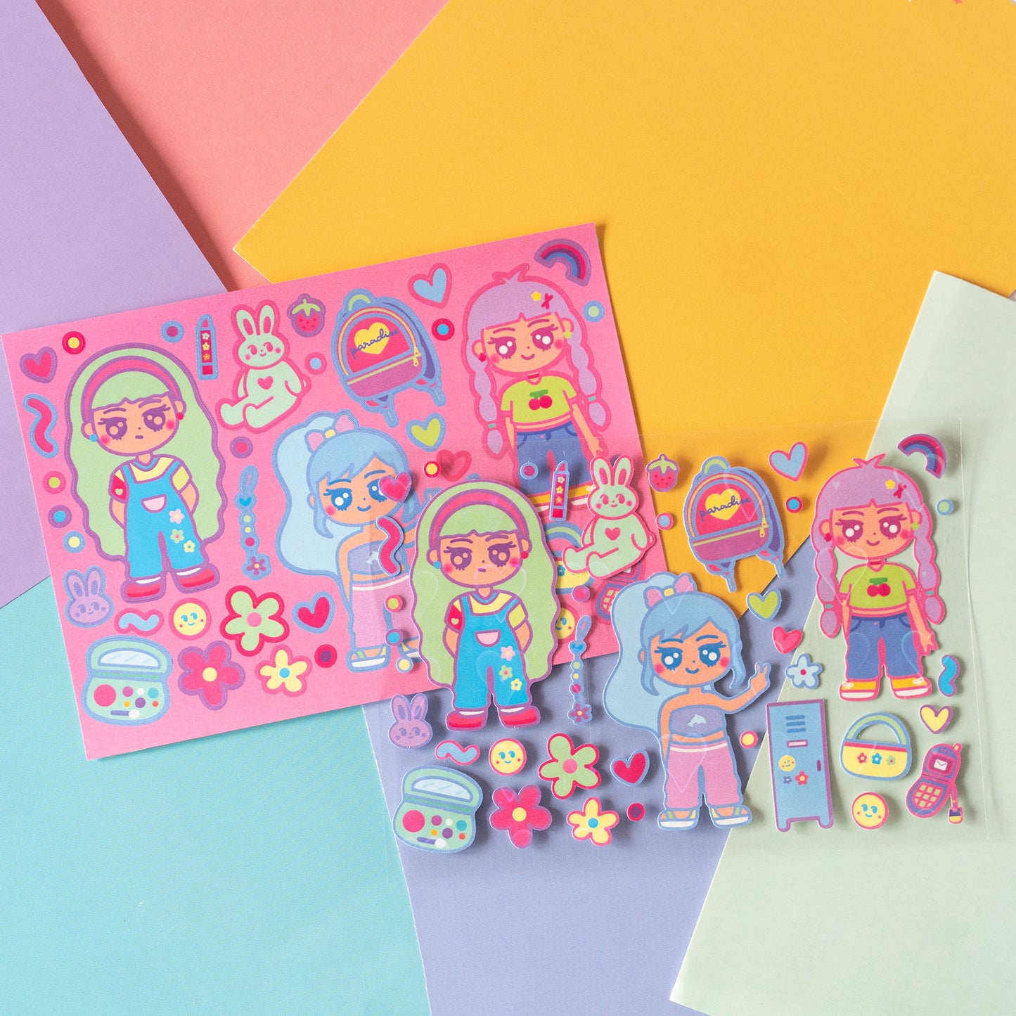 90s + Y2K Gyaru Peace Girls Journal Sticker Sheet