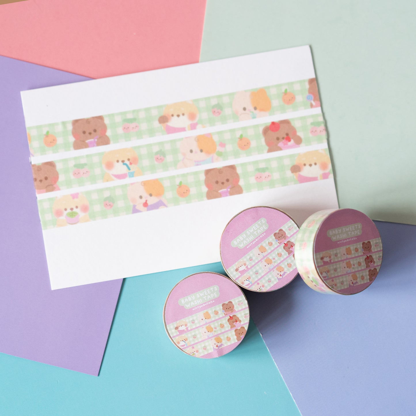 Minty Babies Green Plaid Washi Tape