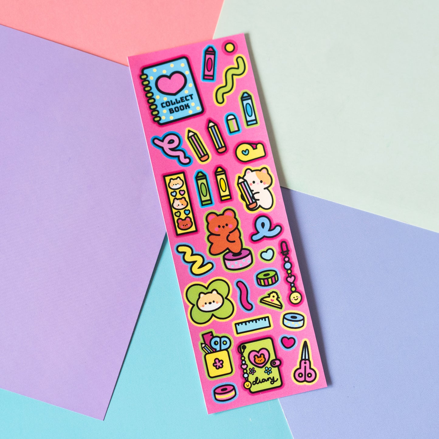 Minty Friends Stationery and Journaling Y2K Lined Art Deco Journal Sticker Sheet