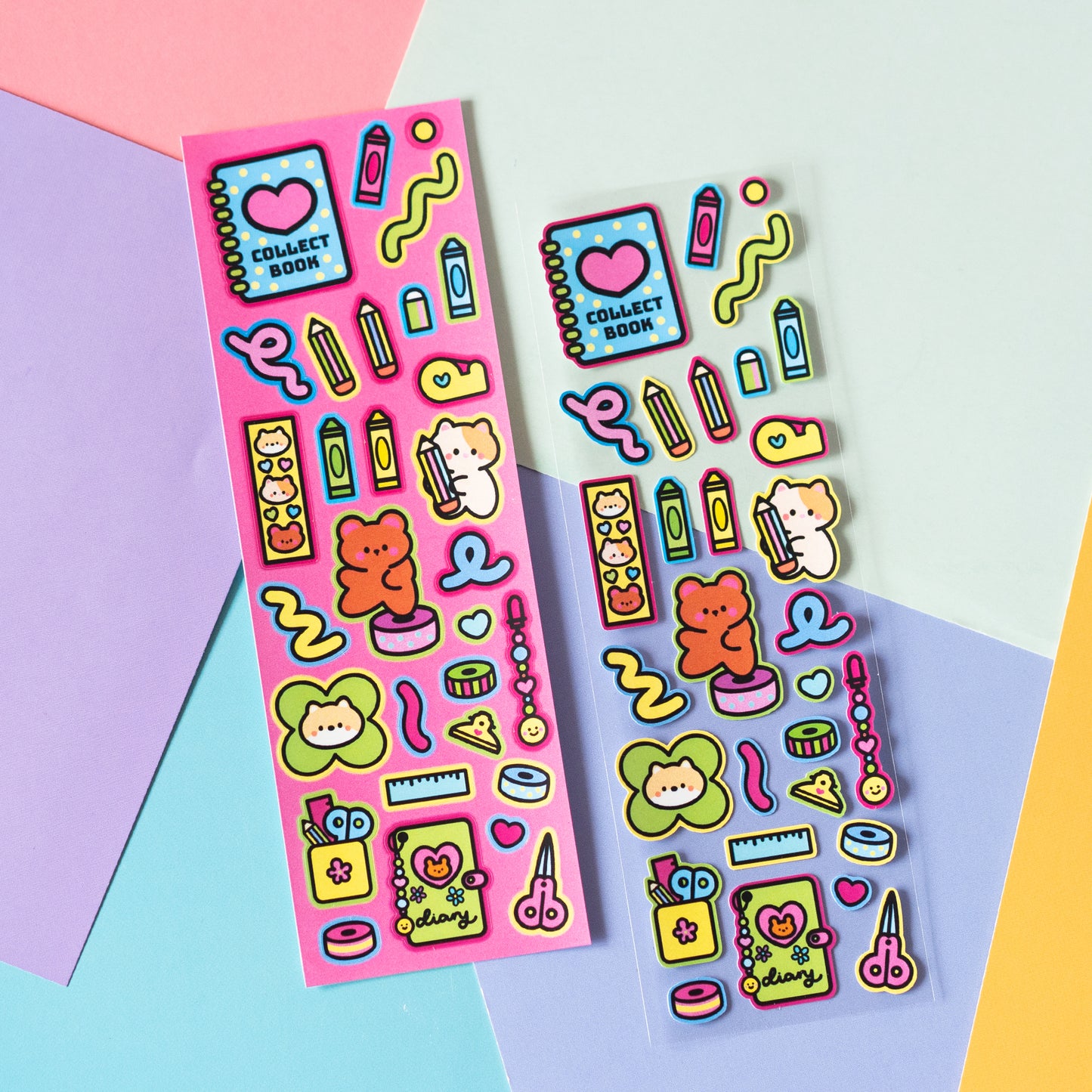 Minty Friends Stationery and Journaling Y2K Lined Art Deco Journal Sticker Sheet