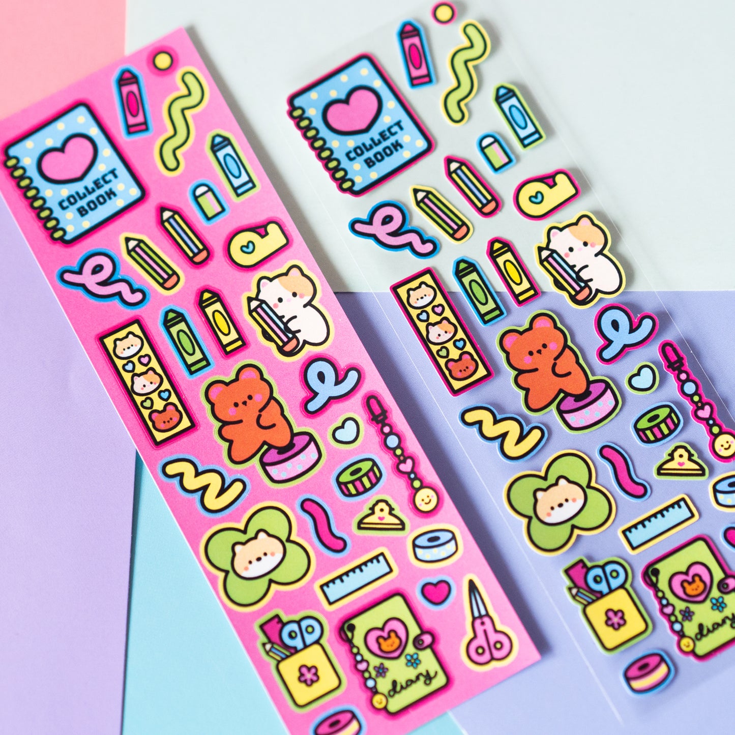 Minty Friends Stationery and Journaling Y2K Lined Art Deco Journal Sticker Sheet