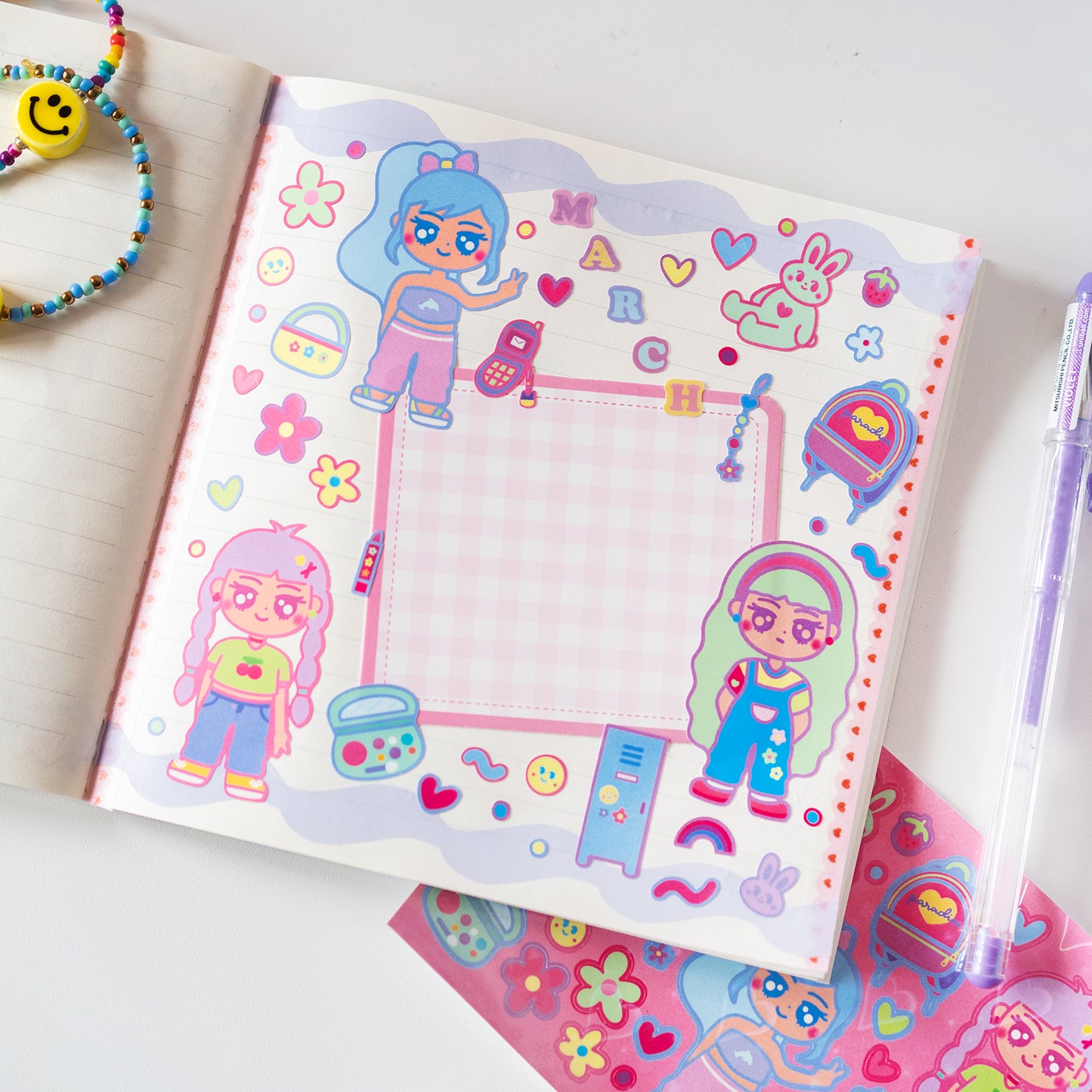 90s + Y2K Gyaru Peace Girls Journal Sticker Sheet