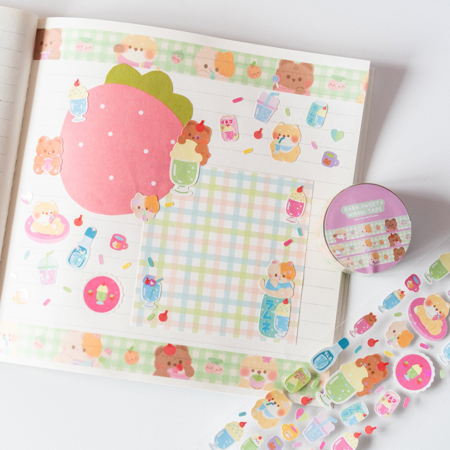 Minty Babies Green Plaid Washi Tape