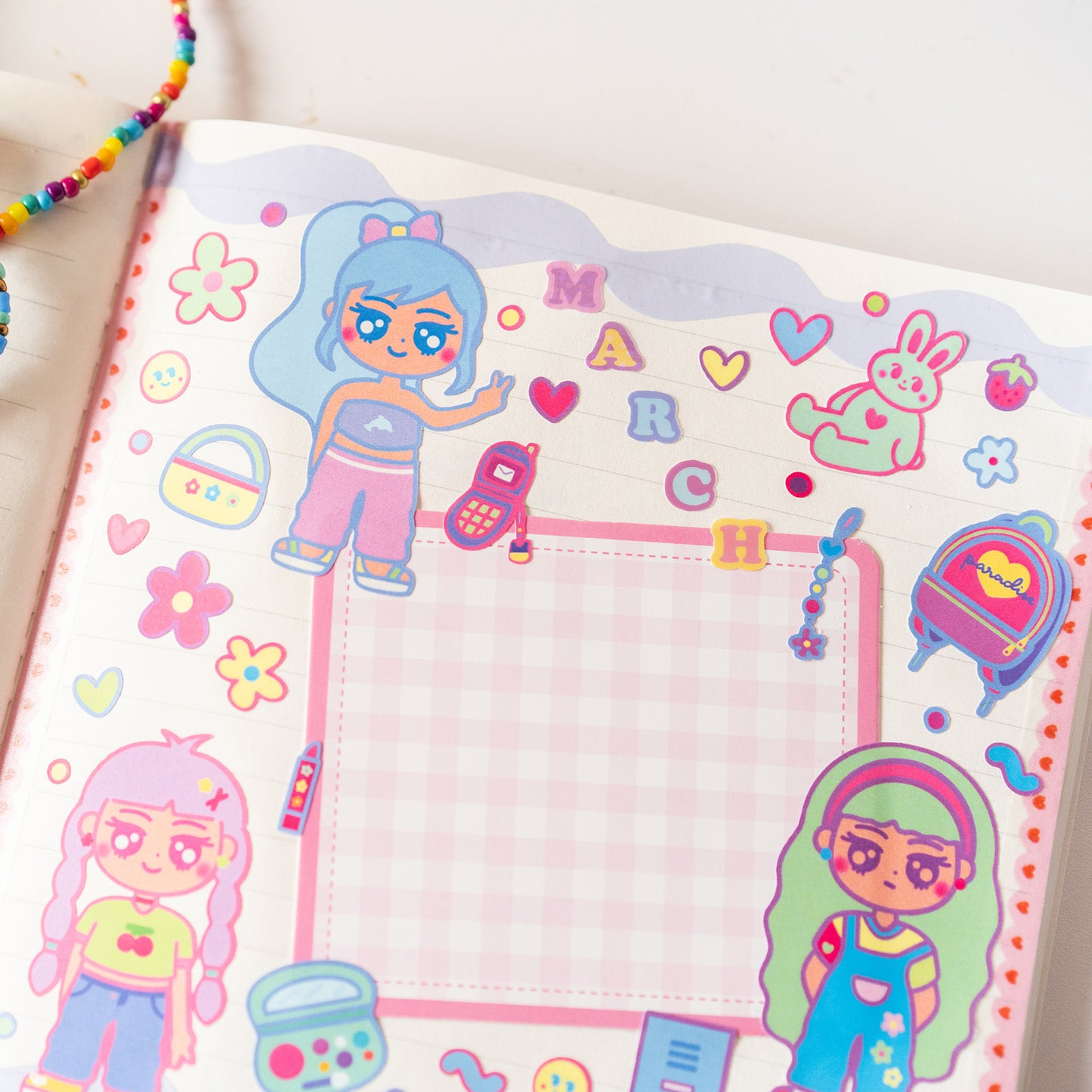 90s + Y2K Gyaru Peace Girls Journal Sticker Sheet