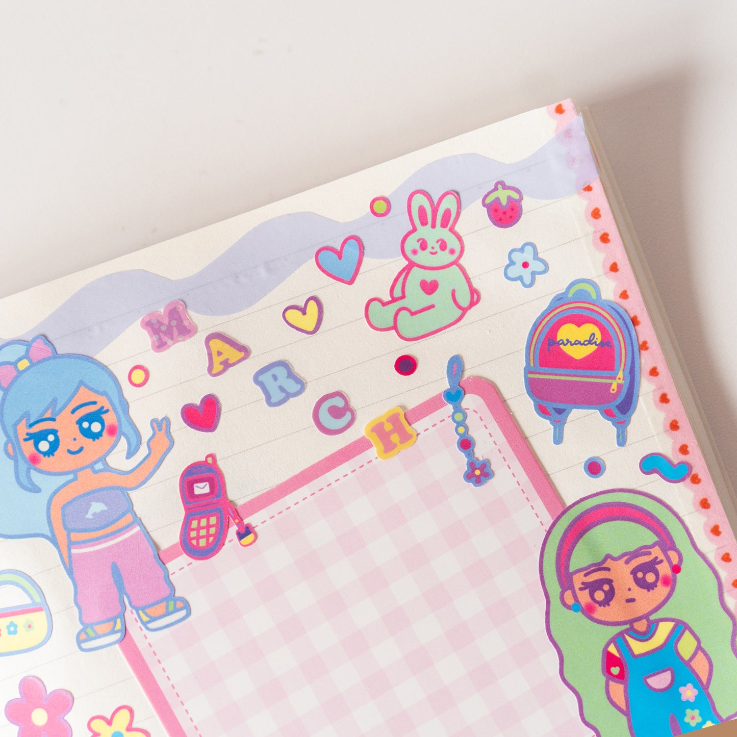 90s + Y2K Gyaru Peace Girls Journal Sticker Sheet