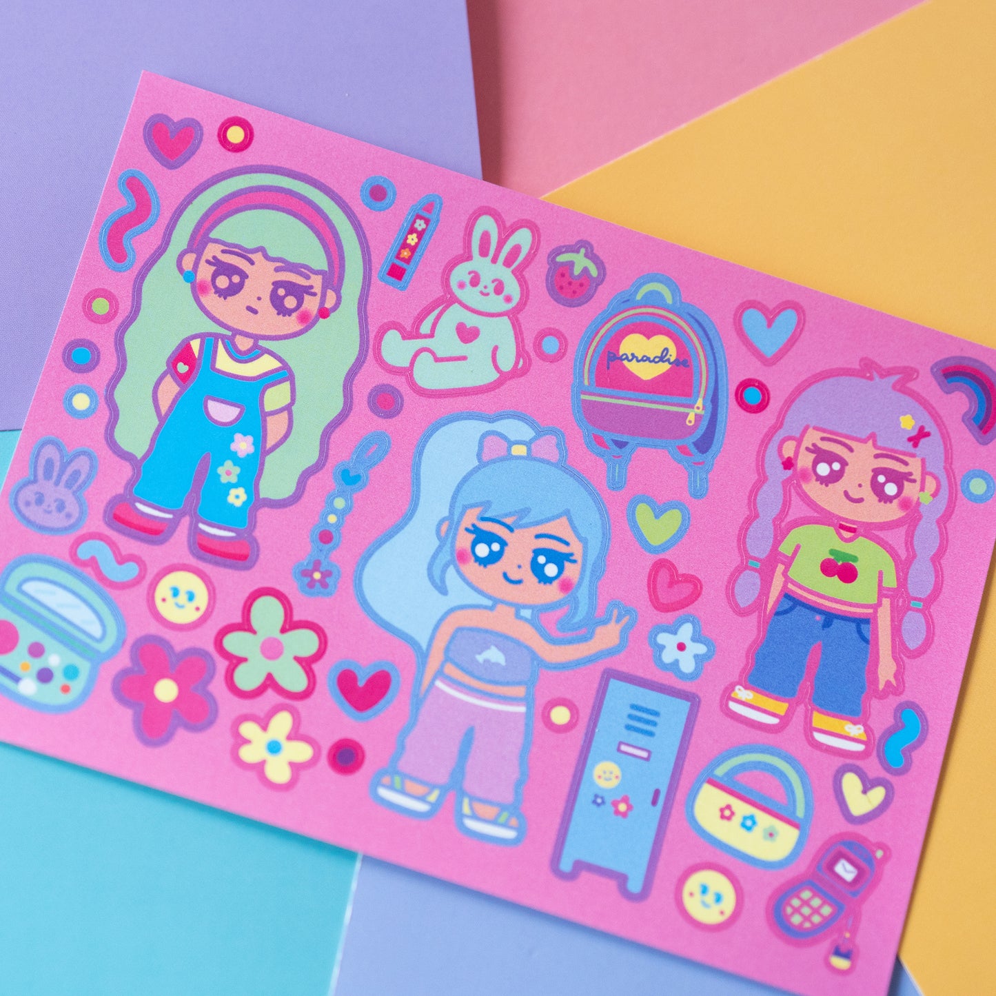 90s + Y2K Gyaru Peace Girls Journal Sticker Sheet