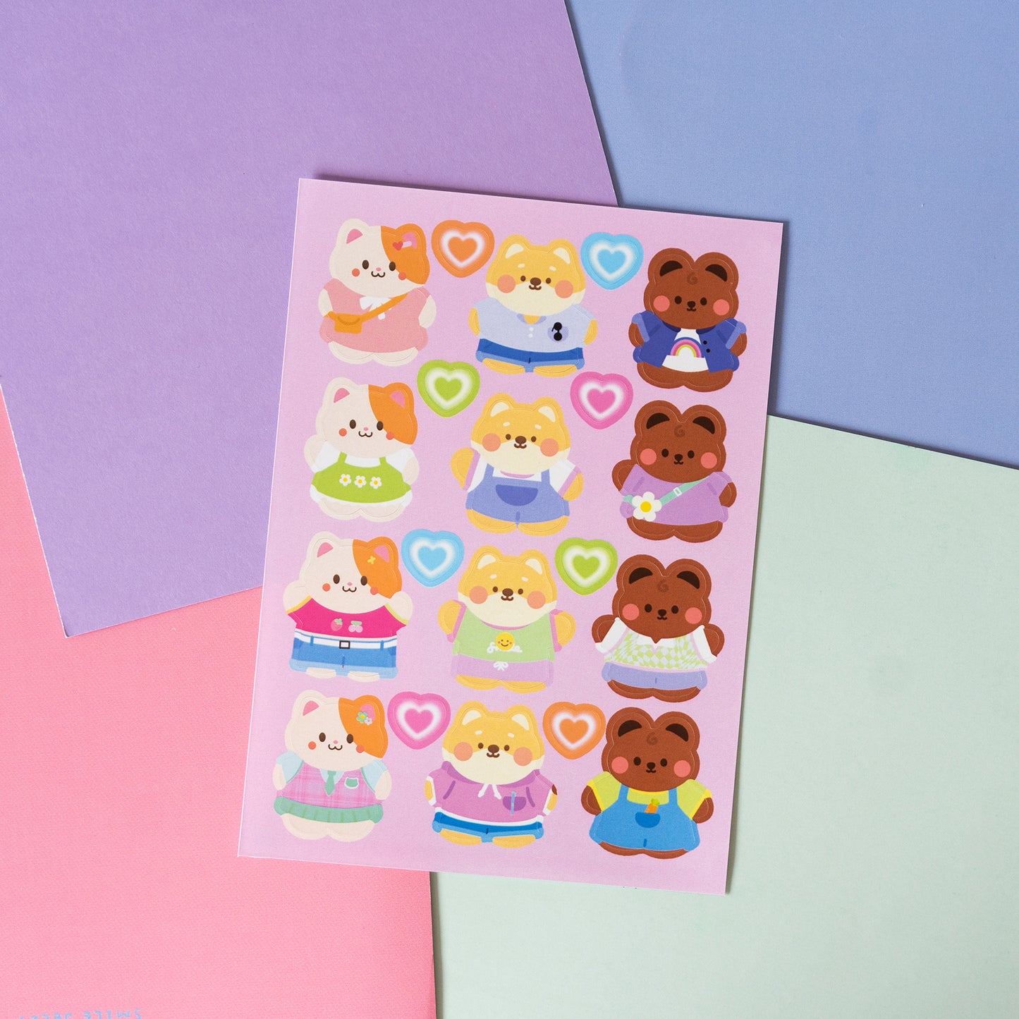 Minty Friends OOTD Journal Sticker Sheet