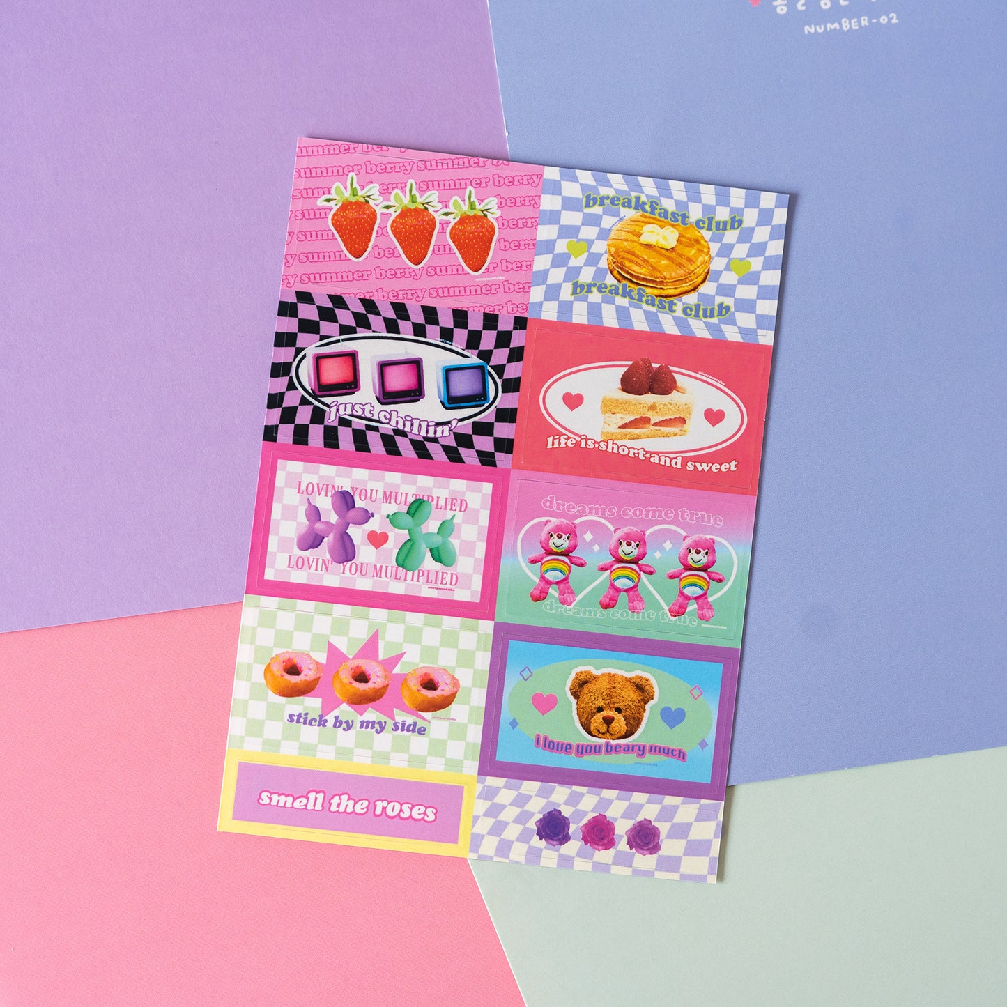 Y2K Rectangles Journal Sticker Sheet