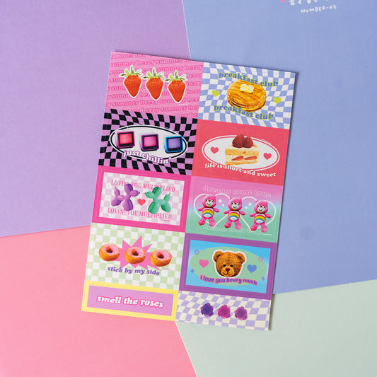 Y2K Rectangles Journal Sticker Sheet