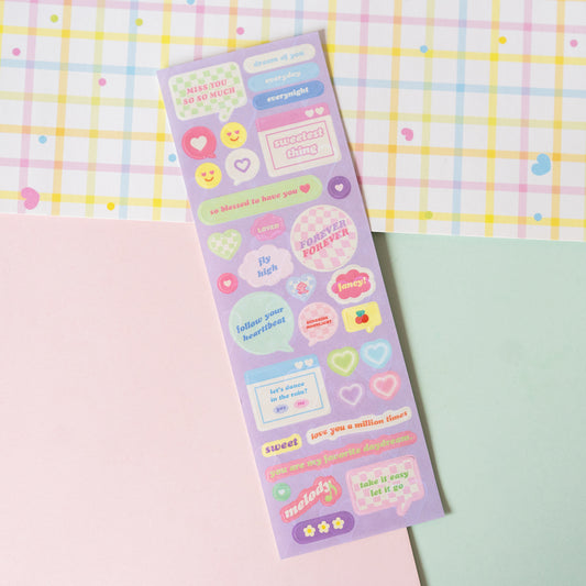 Y2K Pastel Speech Bubbles Deco Sticker Sheet
