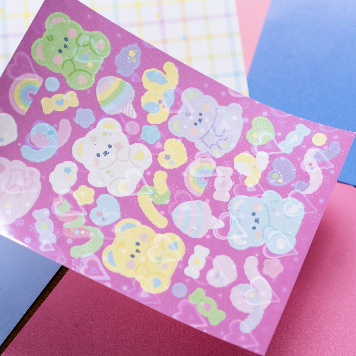 Pastel Cotton Candy Darekuma Confetti Journal Sticker Sheet