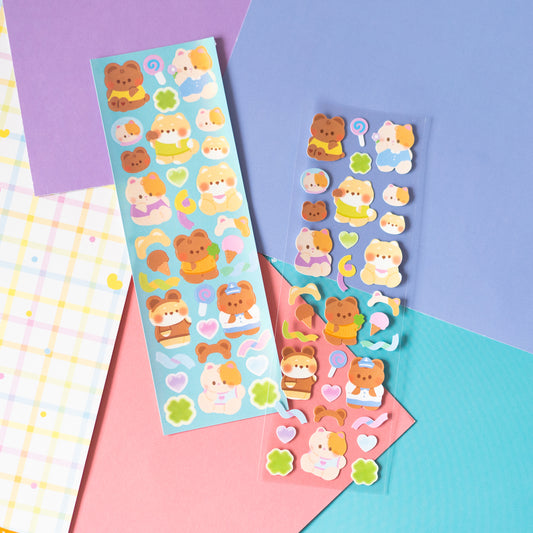 Lucky Minty Babies Soft Pastel Deco Journal Sticker Sheet