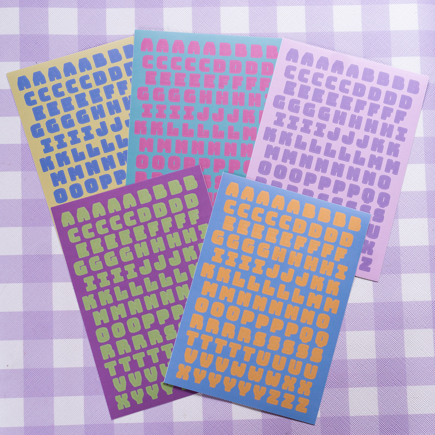 90s High School Alphabet Sticker Sheet Set