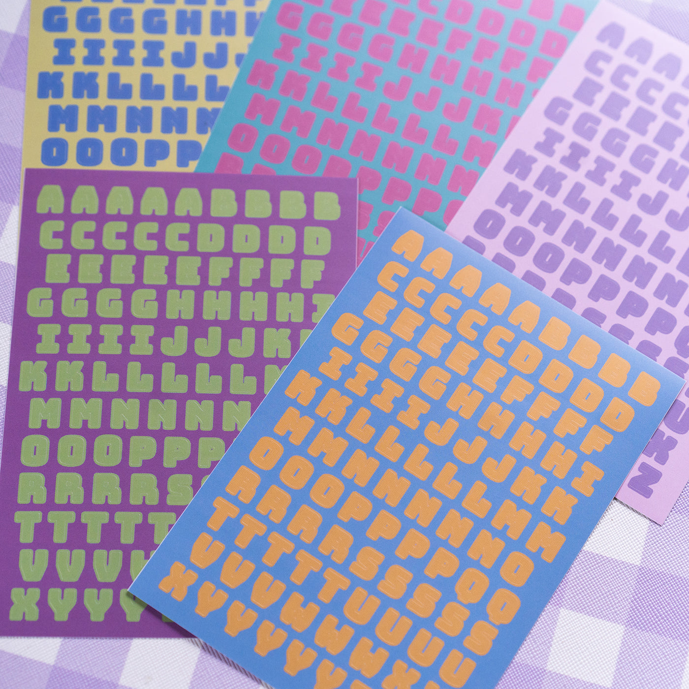 90s High School Alphabet Sticker Sheet Set