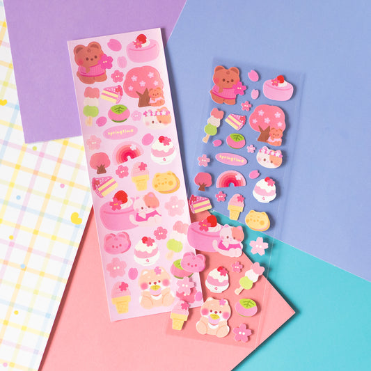 Minty Babies Sakura Hanami Spring Cherry Blossom Deco Journal Sticker Sheet