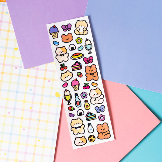 Minty Friends Y2K Lined Art Deco Journal Sticker Sheet