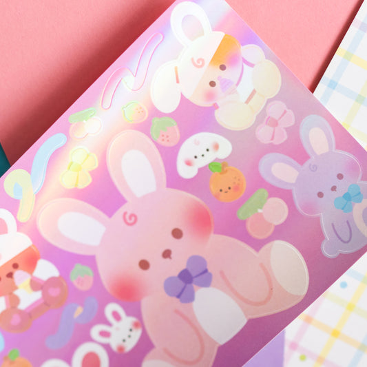 Pastel Bunnies Journal Sticker Sheet