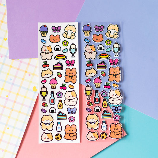 Minty Friends Y2K Lined Art Deco Journal Sticker Sheet