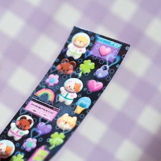 3D Minty Friends Deco Journal Sticker Sheet