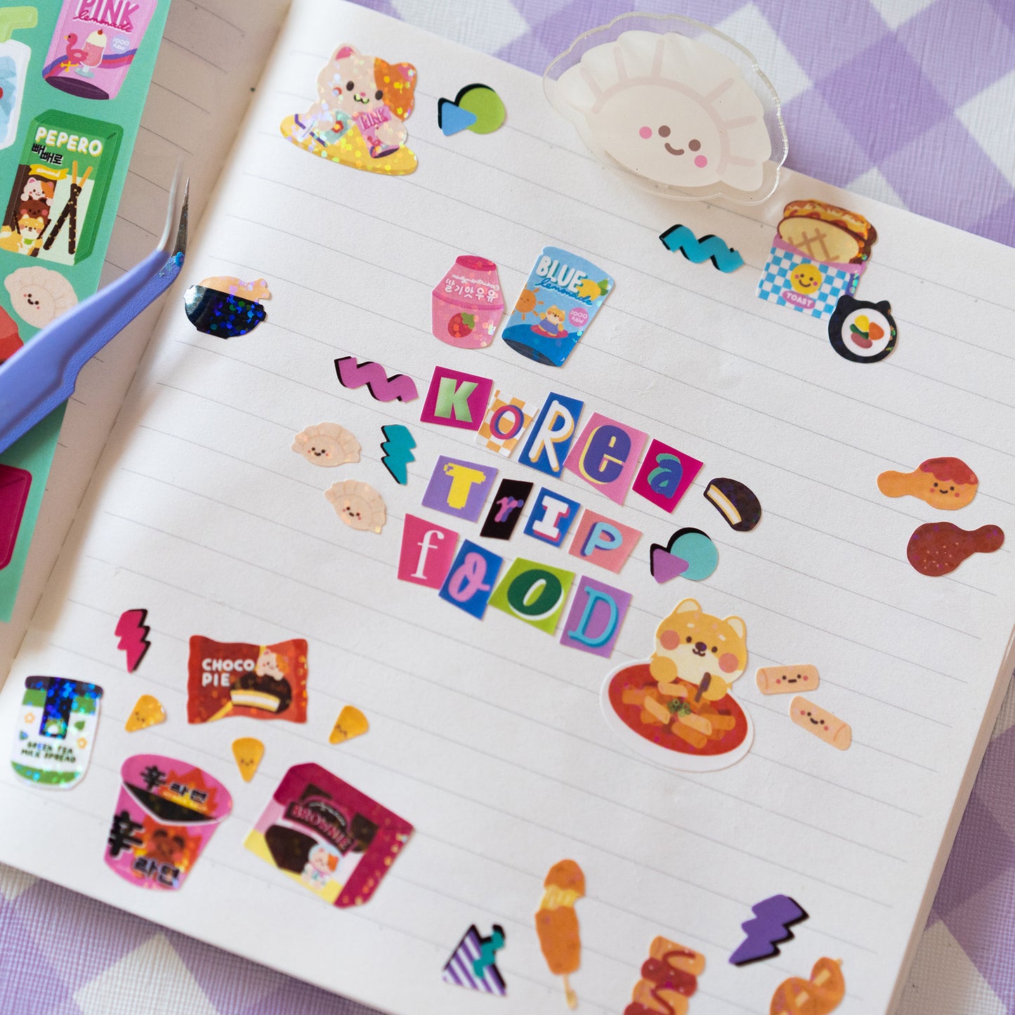 Korea Food Trip Journal Sticker Sheet