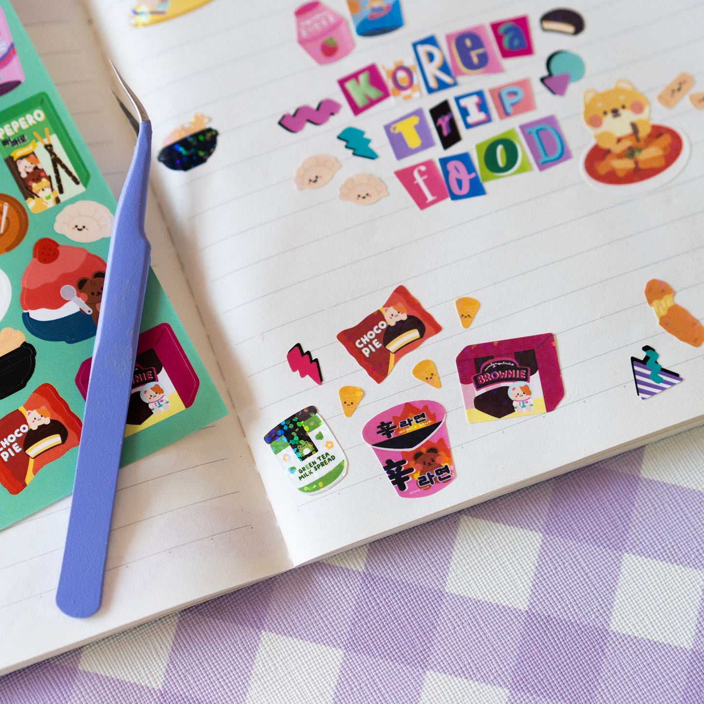 Korea Food Trip Journal Sticker Sheet