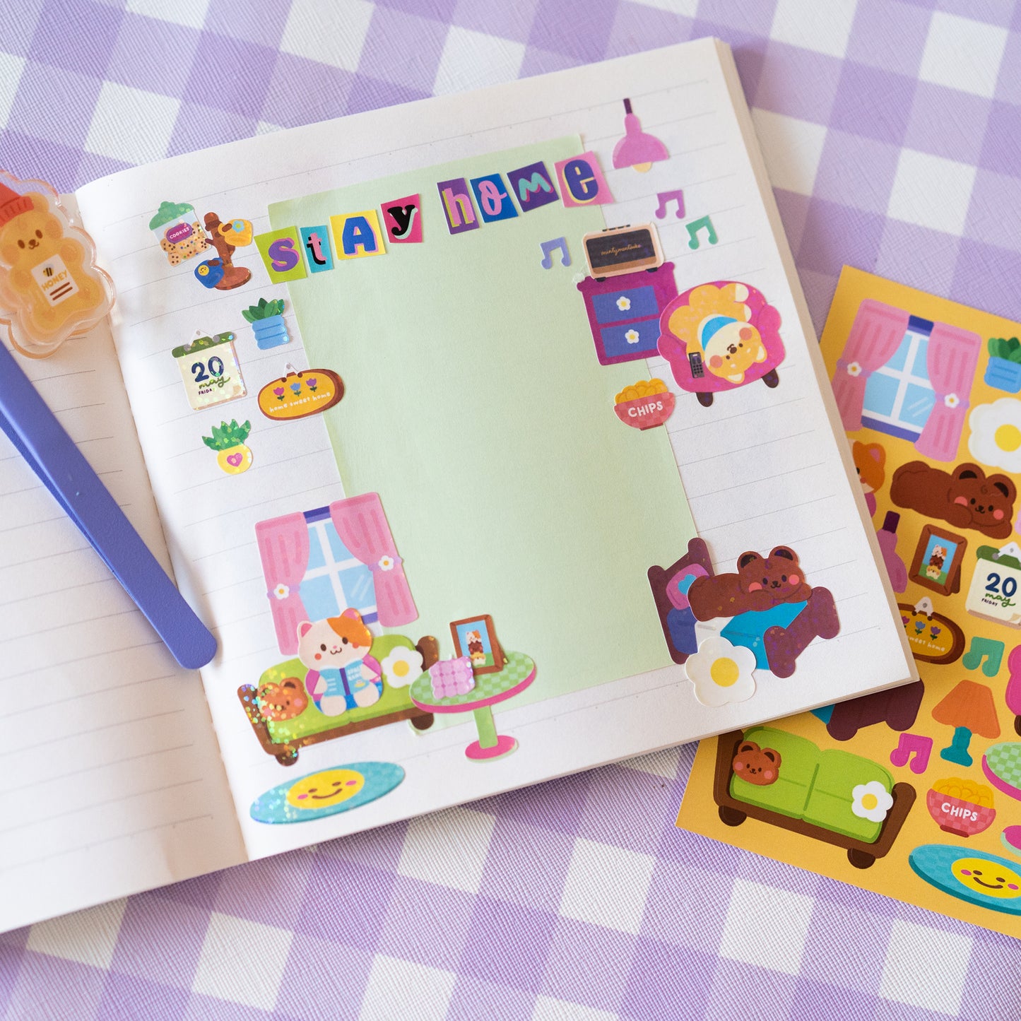 Stay Home Homebody Journal Sticker Sheet