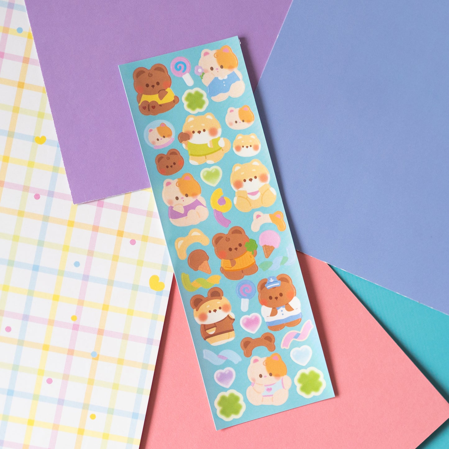 Lucky Minty Babies Soft Pastel Deco Journal Sticker Sheet