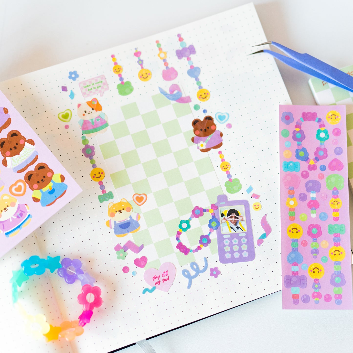 Y2K Colourful Beads Deco Sticker Sheet